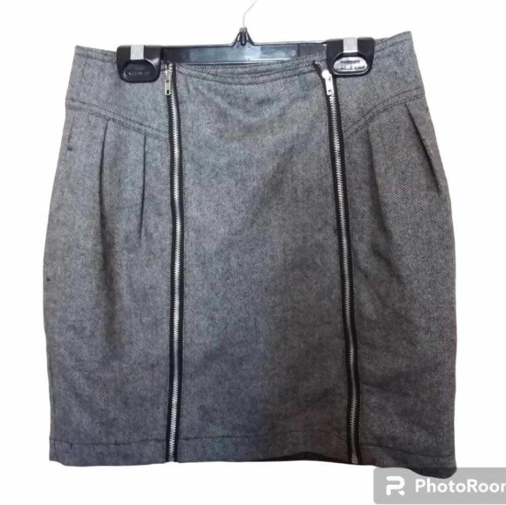 ⭐HP⭐ SILENCE + NOISE Ladies Wool Blend Double Zipper Skirt